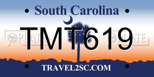 TMT619 South Carolina License Plate