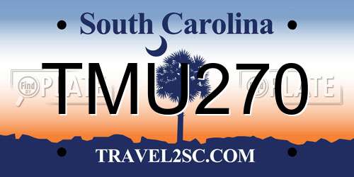 TMU270 South Carolina License Plate