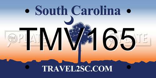 TMV165 South Carolina License Plate