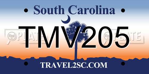 TMV205 South Carolina License Plate