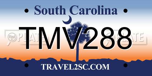 TMV288 South Carolina License Plate