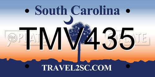 TMV435 South Carolina License Plate