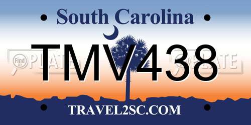 TMV438 South Carolina License Plate