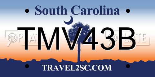 TMV43B South Carolina License Plate