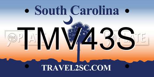 TMV43S South Carolina License Plate