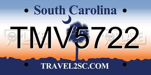 TMV5722 South Carolina License Plate