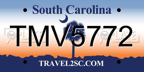 TMV5772 South Carolina License Plate