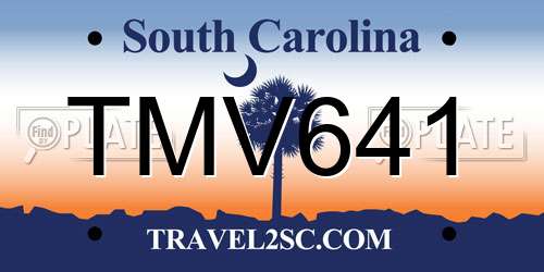 TMV641 South Carolina License Plate