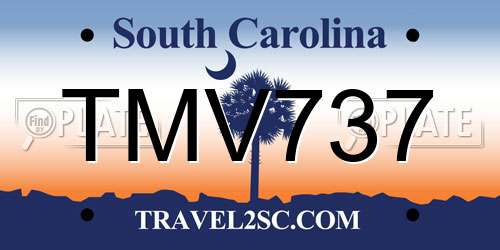TMV737 South Carolina License Plate