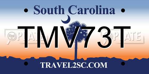 TMV73T South Carolina License Plate