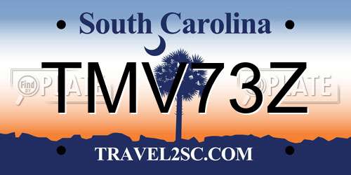 TMV73Z South Carolina License Plate