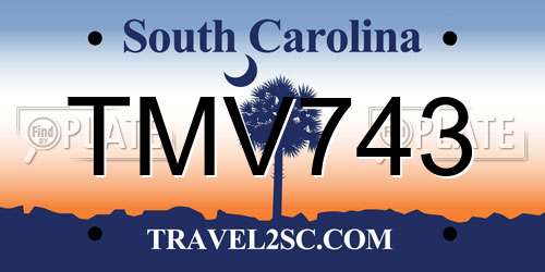 TMV743 South Carolina License Plate