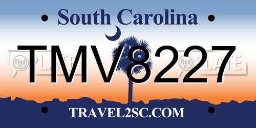 TMV8227 South Carolina License Plate