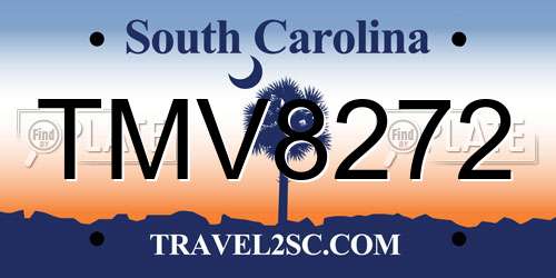 TMV8272 South Carolina License Plate