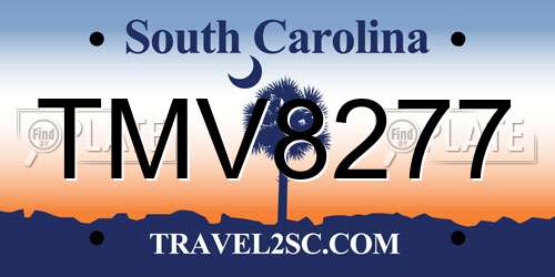 TMV8277 South Carolina License Plate