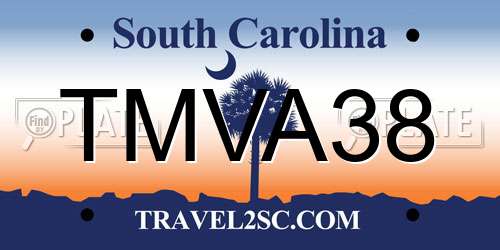 TMVA38 South Carolina License Plate