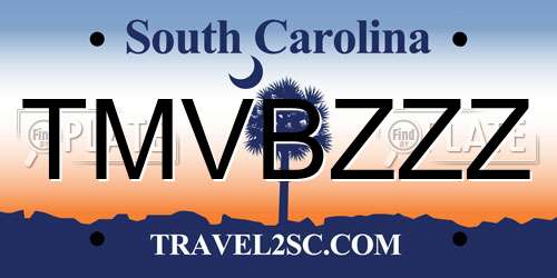 TMVBZZZ South Carolina License Plate