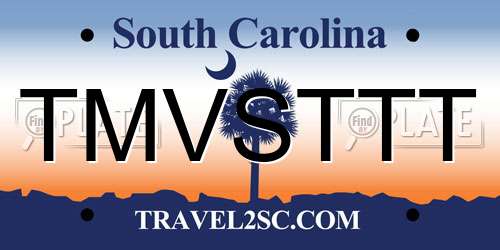 TMVSTTT South Carolina License Plate