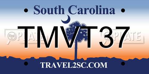 TMVT37 South Carolina License Plate