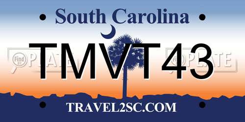 TMVT43 South Carolina License Plate