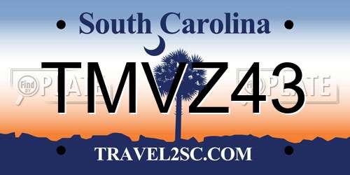 TMVZ43 South Carolina License Plate