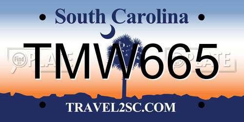 TMW665 South Carolina License Plate