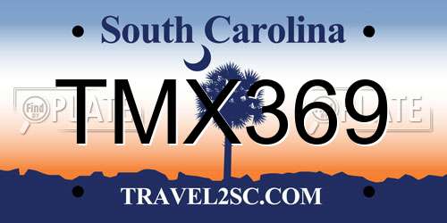 TMX369 South Carolina License Plate