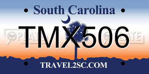TMX506 South Carolina License Plate
