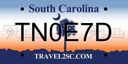 TN0E7D South Carolina License Plate