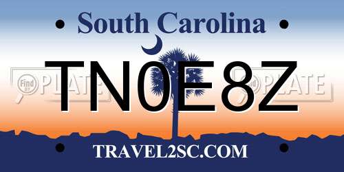 TN0E8Z South Carolina License Plate