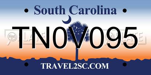 TN0V095 South Carolina License Plate