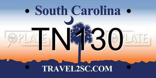 TN130 South Carolina License Plate