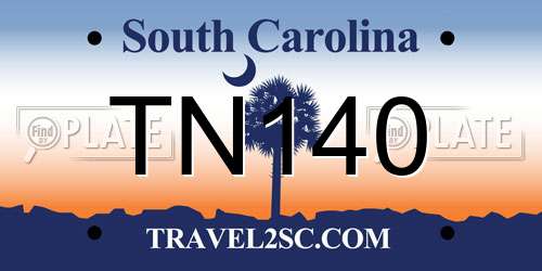 TN140 South Carolina License Plate