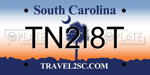 TN2I8T South Carolina License Plate