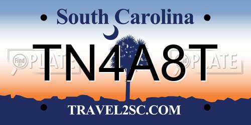 TN4A8T South Carolina License Plate