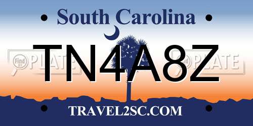 TN4A8Z South Carolina License Plate