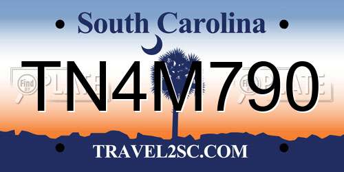 TN4M790 South Carolina License Plate