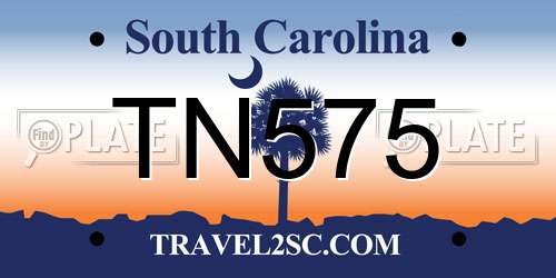 TN575 South Carolina License Plate