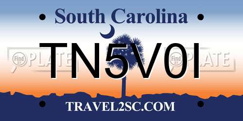 TN5V0I South Carolina License Plate