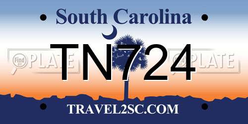 TN724 South Carolina License Plate