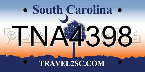 TNA4398 South Carolina License Plate