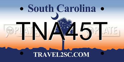 TNA45T South Carolina License Plate