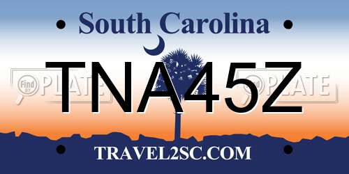 TNA45Z South Carolina License Plate