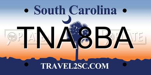 TNA8BA South Carolina License Plate