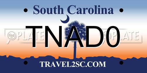 TNAD0 South Carolina License Plate