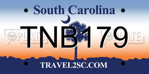 TNB179 South Carolina License Plate