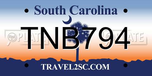 TNB794 South Carolina License Plate