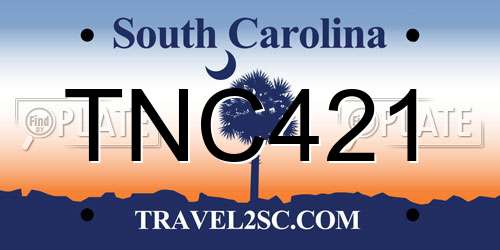 TNC421 South Carolina License Plate