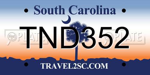 TND352 South Carolina License Plate