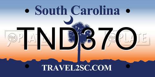 TND37O South Carolina License Plate